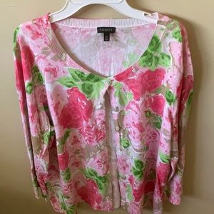 Talbots Multi-Color 3/4 Sleeve Cardigan Sweater